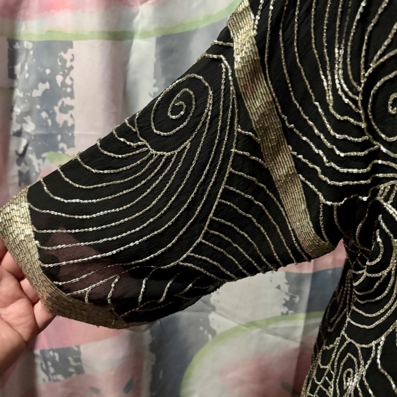 Silk, Rayon and Sequin VINTAGE Jacket - Picture 4 of 6